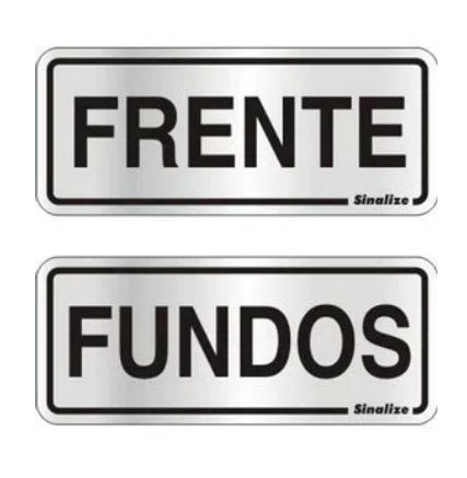 Placa 120bh Frente E Fundos Sinalize