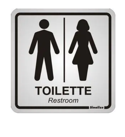 Placa 120bb Sanitário Prata Sinalize