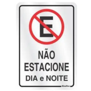 Placa 150ac Não Estacione Dia E Noite Sinalize Cinza