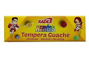 Tinta Guache Heróis Com 12 Cores, 2565, Radex - Et 12 Un