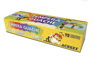 Tinta Guache 15 Ml C/12 Cores Acrilex Cx 1 Un